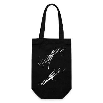 Schwarzweiß Pinselstrich Design - Geschenkbeutel für Flaschen - Schwarz - Vorne