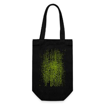 Matrix Neon Binärcode Druck auf Textilien - Geschenkbeutel für Flaschen - Schwarz - Vorne
