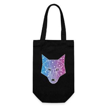 Galaktische Wolf - Geschenkbeutel für Flaschen - Schwarz - Vorne