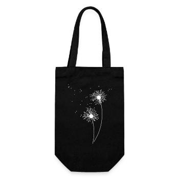 Pusteblume - Geschenkbeutel für Flaschen - Schwarz - Vorne