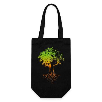 Tree, Autumn, Colors, Colorful, Illustration, Forest, Nature - Gift Bag for Bottles - black - Front