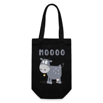 Mooo cow cartoon cattle farm animal cartoon - Gift Bag for Bottles - black - Front