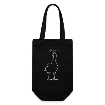Noch Gans dicht - Geschenkbeutel für Flaschen - Schwarz - Vorne