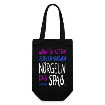 wenn ich alt bin .... - Geschenkbeutel für Flaschen - Schwarz - Vorne