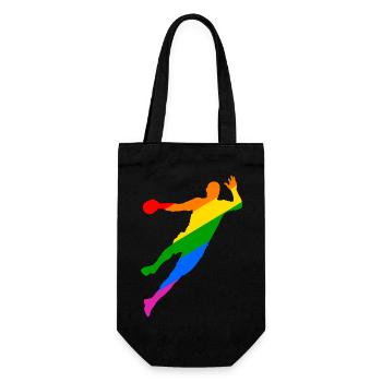 joueur de handball coloré - plus de tolérance dans le sport - Sac à bouteille - noir - Devant