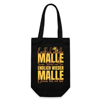 Endlich wieder Malle - Sonne Strand und Bier - Geschenkbeutel für Flaschen - Schwarz - Vorne