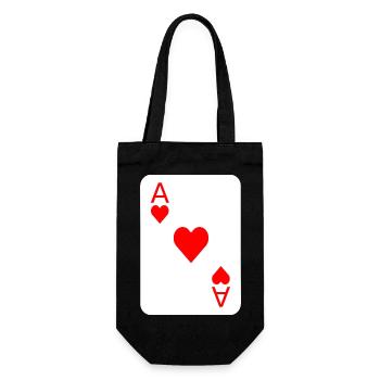 Herz Poker Spielkarte Kostüm - Geschenkbeutel für Flaschen - Schwarz - Vorne
