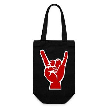 Teufels -Hand, Devil Rock cool metal Symbol - Geschenkbeutel für Flaschen - Schwarz - Vorne