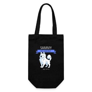 Sammy der Samojede - Geschenkbeutel für Flaschen - Schwarz - Vorne