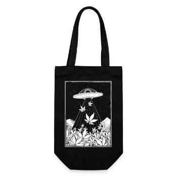 Alien DMT collects Weed - Gift Bag for Bottles - black - Front