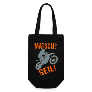 Matsch? Geil! Motocross - Geschenkbeutel für Flaschen - Schwarz - Vorne