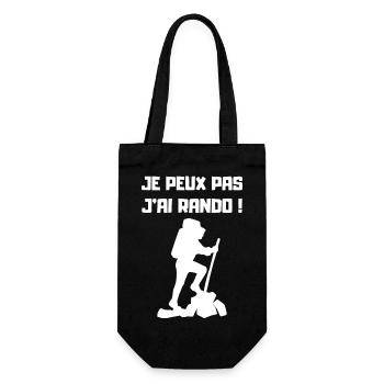 Je peux pas j'ai Rando (blanc) - Sac à bouteille - noir - Devant