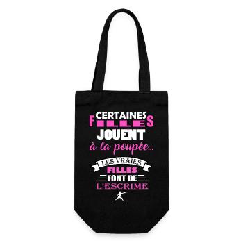 Certaines filles jouent t-shirt escrime cadeau - Sac à bouteille - noir - Devant