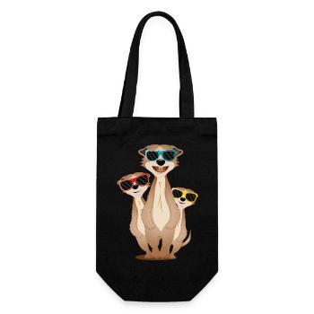 cool meerkat group with sunglasses - Gift Bag for Bottles - black - Front