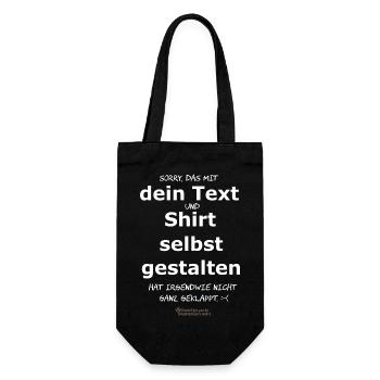 Lustiger Spruch Shirt selbst gestalten - Geschenkbeutel für Flaschen - Schwarz - Vorne