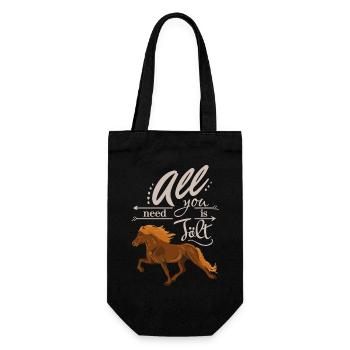 Dark Fox Icelanders: All you need is Tölt Lighter - Gift Bag for Bottles - black - Front