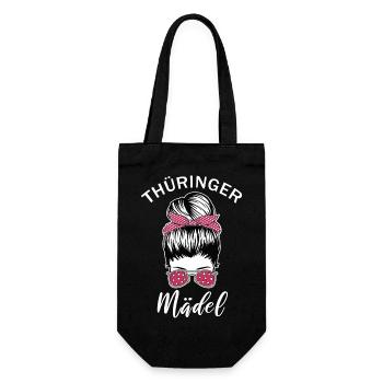 Thüringer Mädel Thüringen Frauen Geschenk - Geschenkbeutel für Flaschen - Schwarz - Vorne