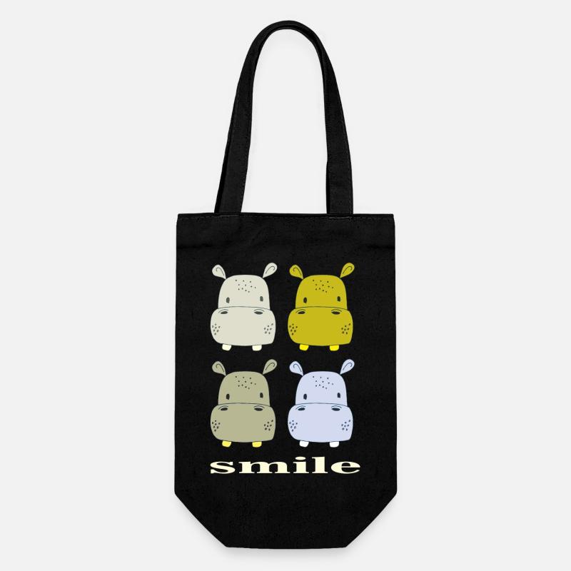 nilpferd smile - Geschenkbeutel für Flaschen - Schwarz