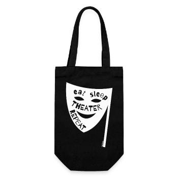 eat sleep theater repeat. Saying - Gift Bag for Bottles - black - Front