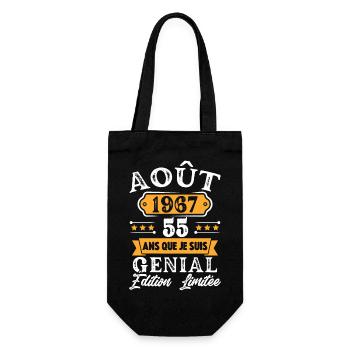 Cadeau D'anniversaire 55 Ans Août 1967 Rétro - Sac à bouteille - noir - Devant