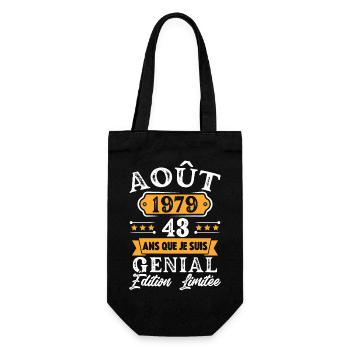 Cadeau D'anniversaire 43 Ans Août 1979 Rétro - Sac à bouteille - noir - Devant