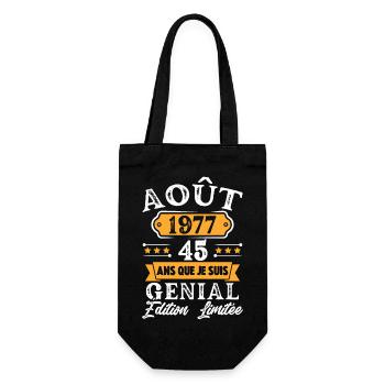 Cadeau D'anniversaire 45 Ans Août 1977 Rétro - Sac à bouteille - noir - Devant