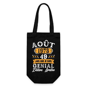 Cadeau D'anniversaire 49 Ans Août 1973 Rétro - Sac à bouteille - noir - Devant