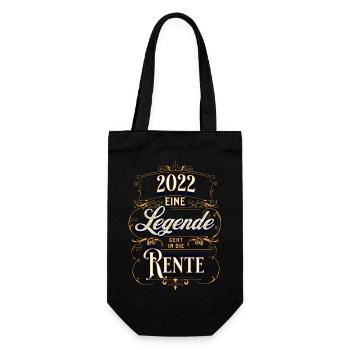 Rente 2022 eine Legende geht in die Rente - Geschenkbeutel für Flaschen - Schwarz - Vorne