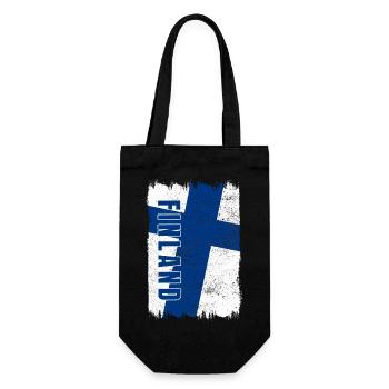 Finland flag - Gift Bag for Bottles - black - Front