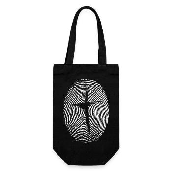 Crist Cross Fingerprint - Geschenkbeutel für Flaschen - Schwarz - Vorne