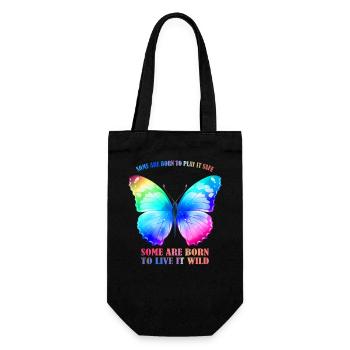 Butterfly Rainbow - Rainbow Butterfly Graphic - Gift Bag for Bottles - black - Front