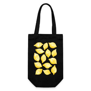 Lemon Watercolor - Gift Bag for Bottles - black - Front