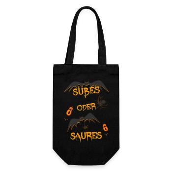 Süßes oder Saures - Geschenkbeutel für Flaschen - Schwarz - Vorne