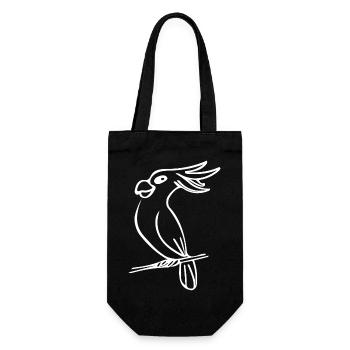 Kakadu Fun Portrait Oiseau Dessin - Sac à bouteille - noir - Devant