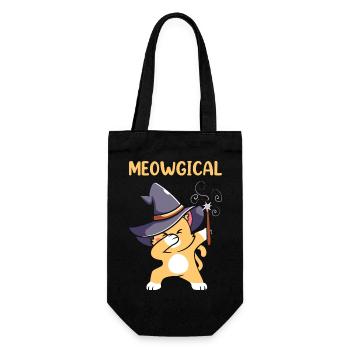 Halloween Katze Hexe - Geschenkbeutel für Flaschen - Schwarz - Vorne