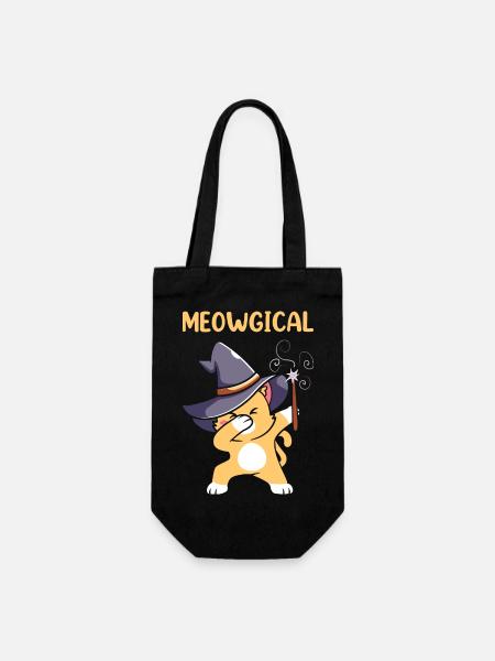 Halloween Katze Hexe - Geschenkbeutel für Flaschen - Schwarz