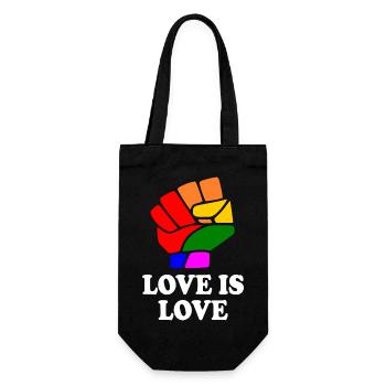 Love is love - Geschenkbeutel für Flaschen - Schwarz - Vorne