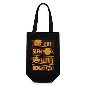 Manger, dormir, Halloween, répéter - Sac à bouteille - noir - Devant