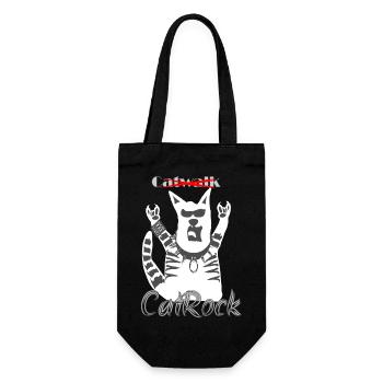Funny Rocker Cat French Friesfork Heavy Metal - Gift Bag for Bottles - black - Front