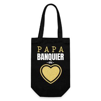 Papa Banquier au Cœur d'Or - Sac à bouteille - noir - Devant