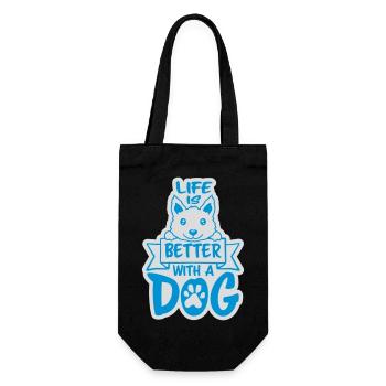 better with a dog - Gift Bag for Bottles - black - Front