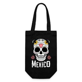 Crâne de sucre Mexique - Sac à bouteille - noir - Devant