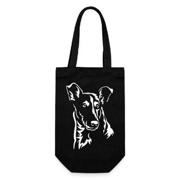 Collie Head "Black Edition" - Gift Bag for Bottles - black - Front
