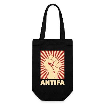 Antifa - Geschenkbeutel für Flaschen - Schwarz - Vorne