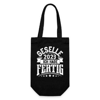 Geselle 2023 Gesellenprüfung - Geschenkbeutel für Flaschen - Schwarz - Vorne