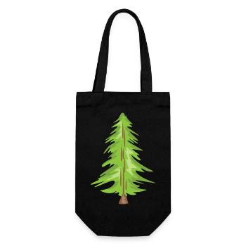 Arbre de Noël Arbres forestiers de Noël - Sac à bouteille - noir - Devant