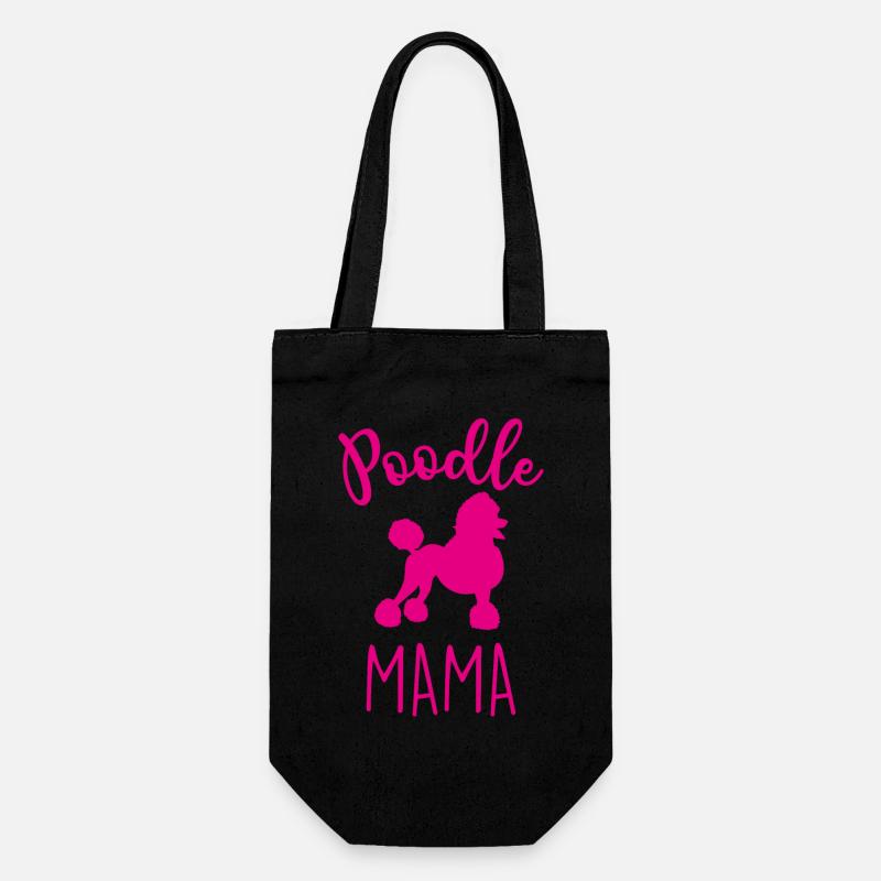 PUDEL MAMA - Geschenkbeutel für Flaschen - Schwarz