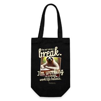 Sloth and funny saying work-life balance - Gift Bag for Bottles - black - Front