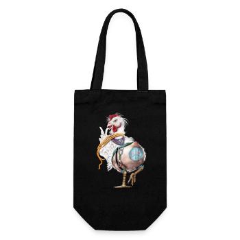 Verrücktes Huhn - Geschenkbeutel für Flaschen - Schwarz - Vorne