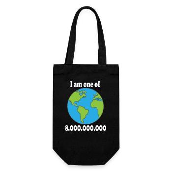 i am one of 8 000 000 000 - Geschenkbeutel für Flaschen - Schwarz - Vorne